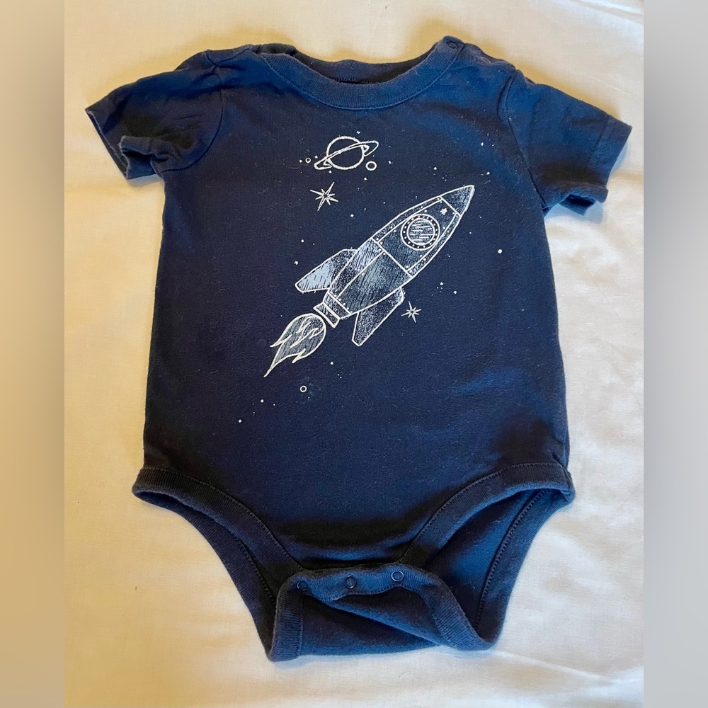 BABY GAP Dark Blue Space-Themed  Bodysuit